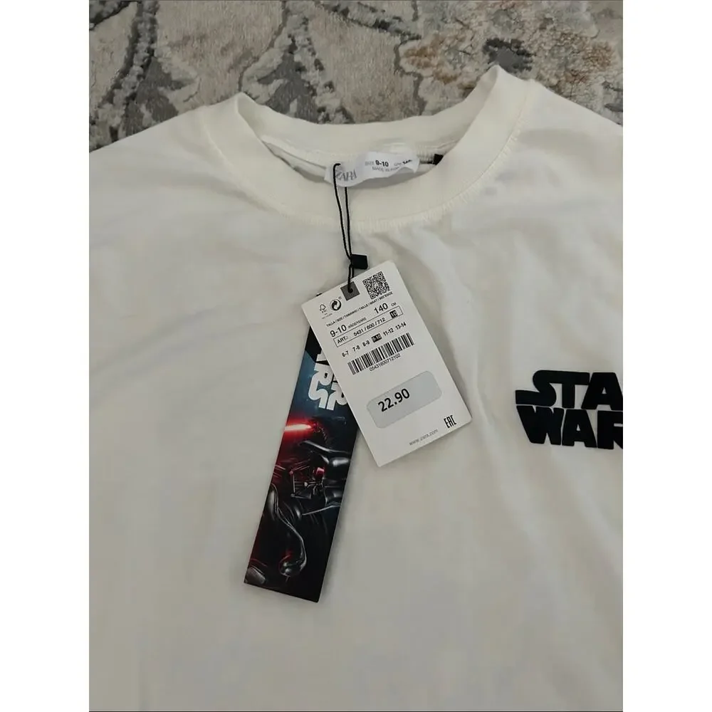 Star Wars Cream Long-Sleeve Logo comic tee